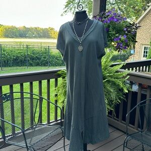 Oh My Gauze! Lagenlook gray flowy dress size 3 =XL - 2X - classy, comfy, & cool!